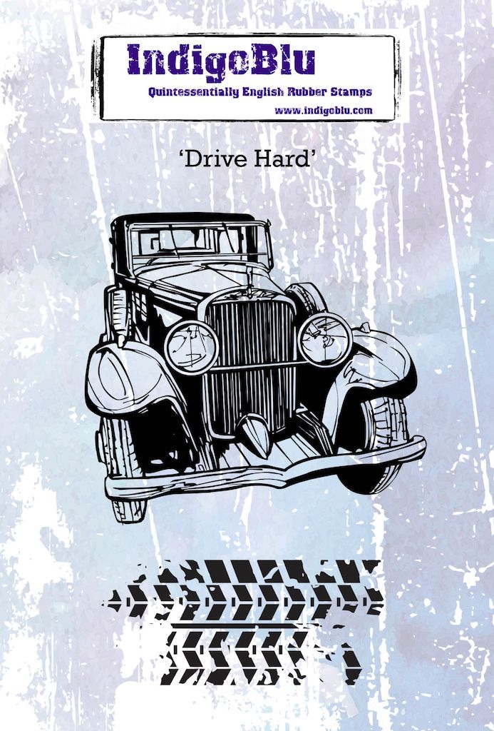 Drive Hard A6 Red Rubber Stamp
